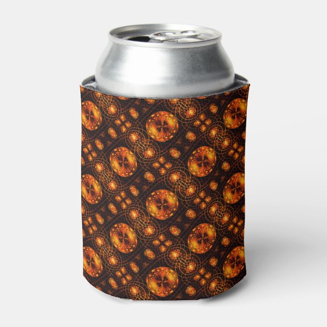 Gold Modern Boho Elegant Abstract Art Pattern #507 Can Cooler (Can Front)