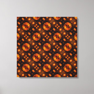 Gold Modern Boho Elegant Abstract Art Pattern #507 Canvas Print