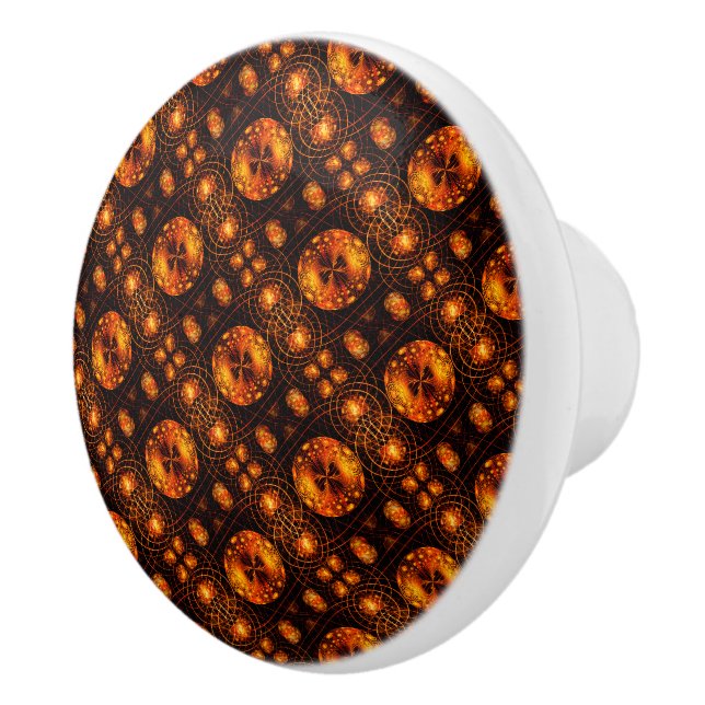 Gold Modern Boho Elegant Abstract Art Pattern #507 Ceramic Knob (Right)