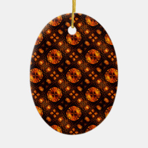 Gold Modern Boho Elegant Abstract Art Pattern #507 Ceramic Ornament