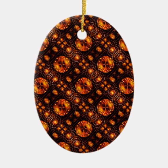 Gold Modern Boho Elegant Abstract Art Pattern #507 Ceramic Ornament (Front)