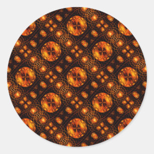 Gold Modern Boho Elegant Abstract Art Pattern #507 Classic Round Sticker