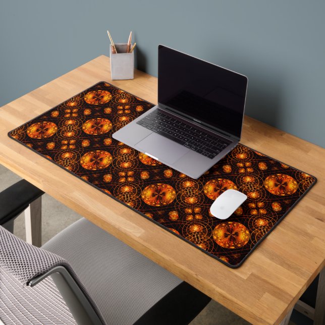 Gold Modern Boho Elegant Abstract Art Pattern #507 Desk Mat (Office 2)