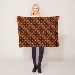 Gold Modern Boho Elegant Abstract Art Pattern #507 Fleece Blanket