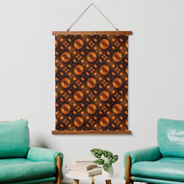 Gold Modern Boho Elegant Abstract Art Pattern #507 Hanging Tapestry (Living Room)
