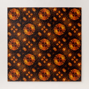 Gold Modern Boho Elegant Abstract Art Pattern #507 Jigsaw Puzzle