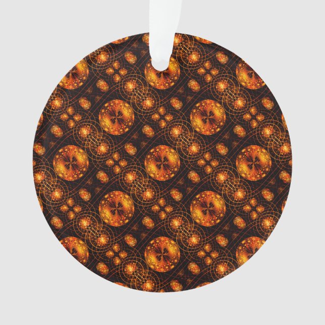 Gold Modern Boho Elegant Abstract Art Pattern #507 Ornament (Front)