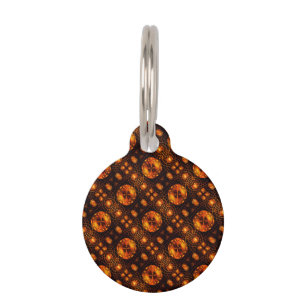 Gold Modern Boho Elegant Abstract Art Pattern #507 Pet Tag