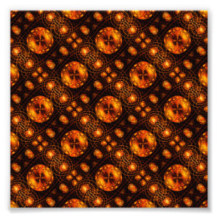 Gold Modern Boho Elegant Abstract Art Pattern #507 Photo Print