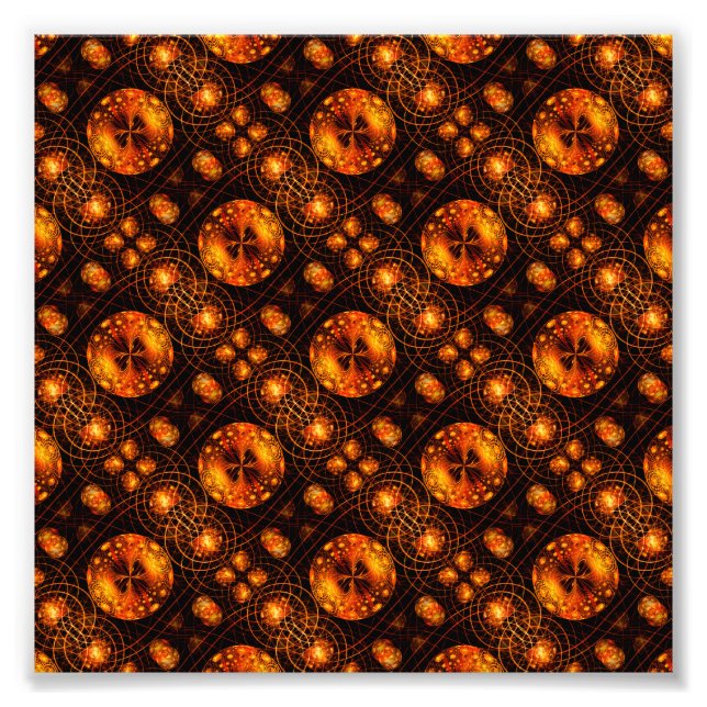 Gold Modern Boho Elegant Abstract Art Pattern #507 Photo Print (Front)