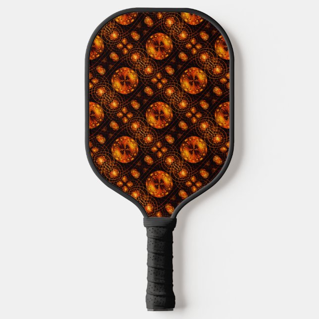 Gold Modern Boho Elegant Abstract Art Pattern #507 Pickleball Paddle (Front)