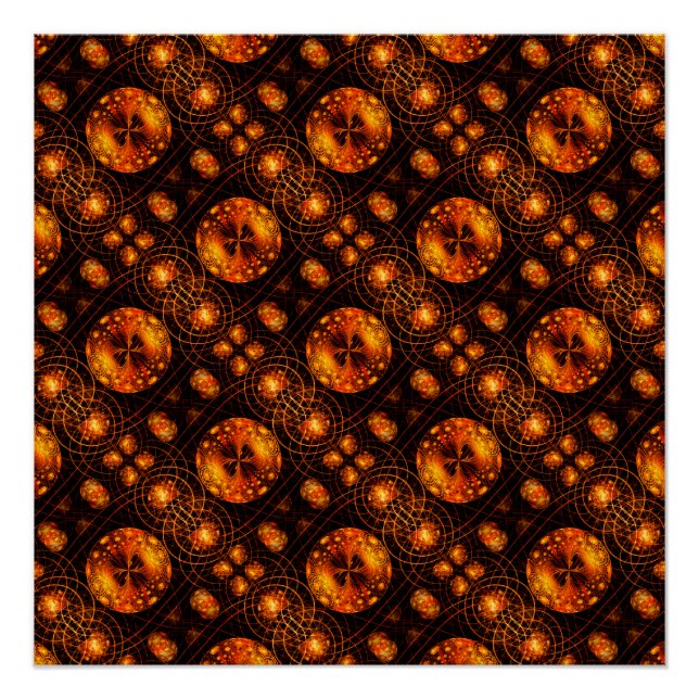 Gold Modern Boho Elegant Abstract Art Pattern #507 Poster (Front)