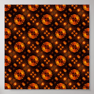Gold Modern Boho Elegant Abstract Art Pattern #507 Poster