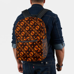 Gold Modern Boho Elegant Abstract Art Pattern #507 Printed Backpack