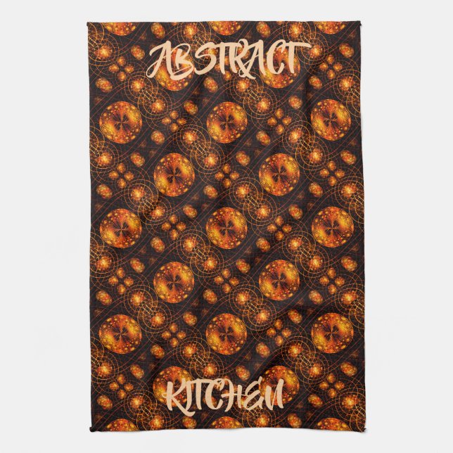Gold Modern Boho Elegant Abstract Art Pattern #507 Tea Towel (Vertical)