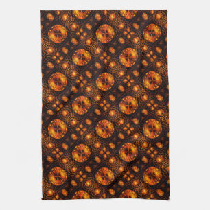 Gold Modern Boho Elegant Abstract Art Pattern #507 Tea Towel