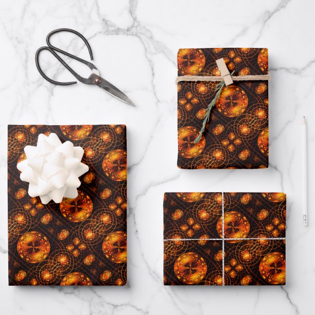 Gold Modern Boho Elegant Abstract Art Pattern #507 Wrapping Paper Sheet (Front)