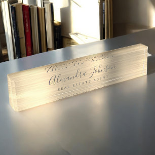 Gold Modern Business Elegant Professional Nameplate