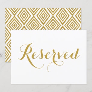 Gold Modern Calligraphy Reserved Wedding Sign Invitation