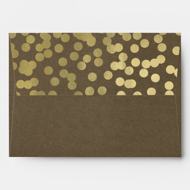 Gold Modern Chic Rustic Kraft Chic Wedding Envelope (Back (Top Flap))