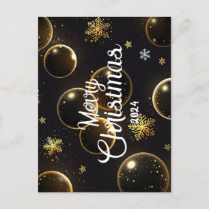 Gold modern Christmas - Cartes Fêtes Annuelles  Holiday Postcard