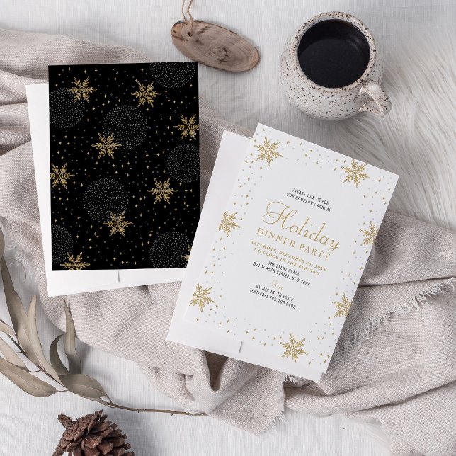 Gold Modern Corporate Holiday Dinner Party Invitation (Creator Uploaded)