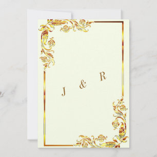 Gold Modern Design Wedding Invitations Card