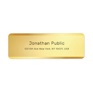 Gold Modern Elegant Simple Professional Template Return Address Label