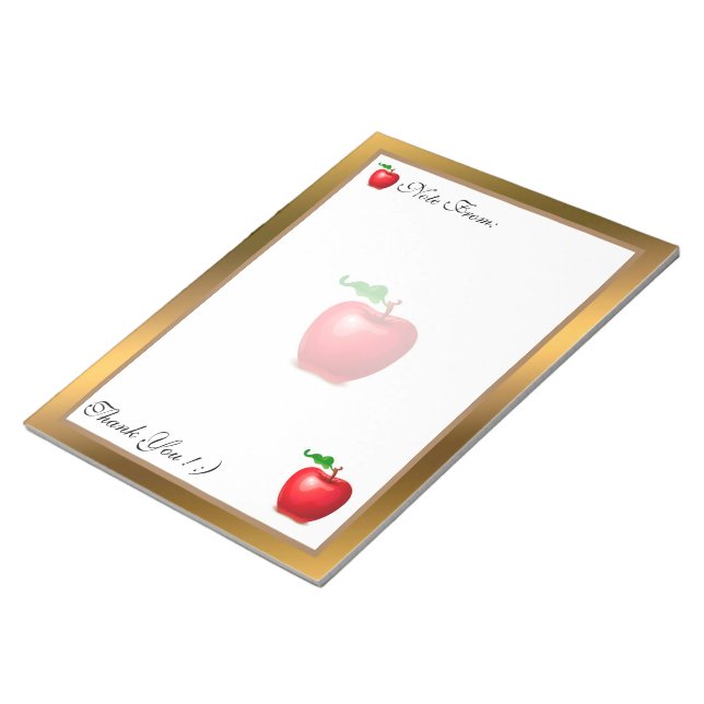 Gold Modern Fruit Add Your Text Notepad (Angled)
