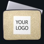 Gold Modern Glitter - Custom Logo Promotional Laptop Sleeve<br><div class="desc">Gold Modern and Professional Faux Glitter and Sparkle Elegant Custom Logo Promotional Corporate Laptop Bag or Sleeve Promotional Case for a Beauty Industry Gift. This case can be customised to include your company or business logo.</div>