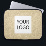 Gold Modern Glitter - Custom Logo Promotional Laptop Sleeve<br><div class="desc">Gold Modern and Professional Faux Glitter and Sparkle Elegant Custom Logo Promotional Corporate Laptop Bag or Sleeve Promotional Case for a Beauty Industry Gift. This case can be customised to include your company or business logo.</div>