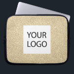 Gold Modern Glitter - Custom Logo Promotional Laptop Sleeve<br><div class="desc">Gold Modern and Professional Faux Glitter and Sparkle Elegant Custom Logo Promotional Corporate Laptop Bag or Sleeve Promotional Case for a Beauty Industry Gift. This case can be customised to include your company or business logo.</div>