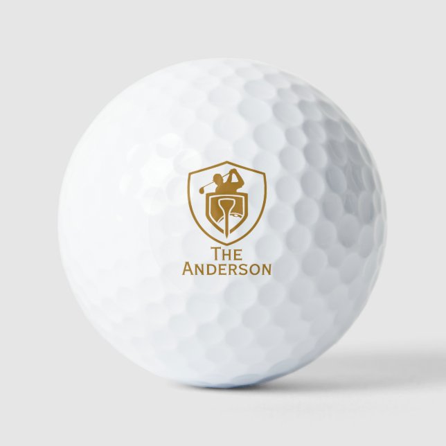 Gold Modern Golf Balls (Front)
