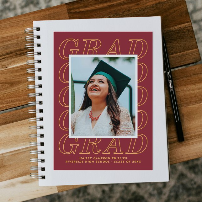 Gold Modern Grad Typography Graduation Photo Card (Creator Uploaded)