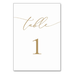 Gold Modern Minimalist Table Number