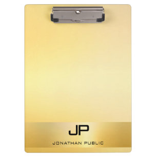 Gold Modern Monogram Template Elegant Professional Clipboard