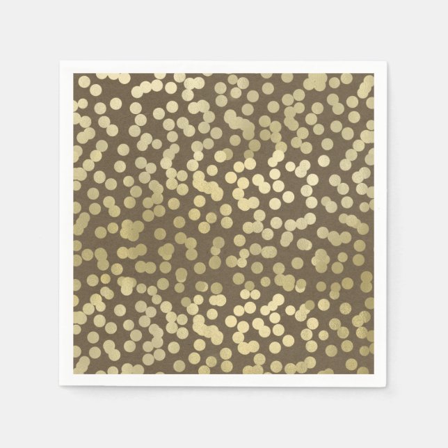 Gold Modern Rustic Kraft Chic Elegant Trendy Napkin (Front)