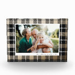 Gold modern rustic tartan check family photo<br><div class="desc">Gold effect modern rustic tartan check family photo gift. Stylish modern elegant design.</div>