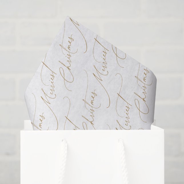 Gold Modern Script Merriest Christmas Tissue Paper (Gift Bag)