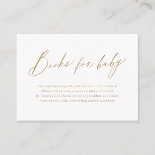 Gold modern script minimalist books request enclosure card