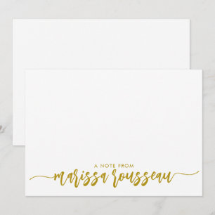 Gold Modern Script Name Personalised A Note From Card
