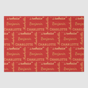 Gold Modern simple unique Calligraphy Family name Tissue Paper