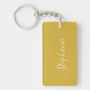 Gold Modern typography personalised keychain