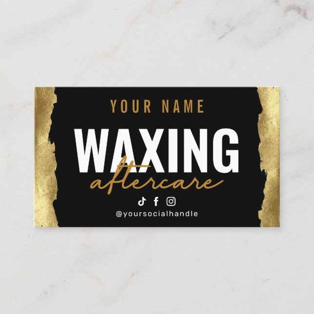 Gold Modern Waxing Aftercare Card (Front)