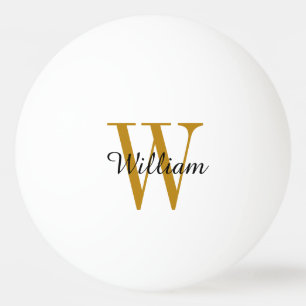 Gold Monogram and Name Personalised  Ping Pong Ball