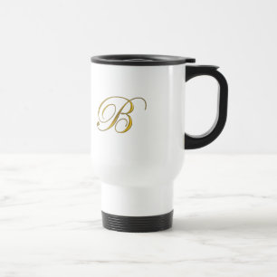 Gold Monogram B Coffee Mugs and Steins