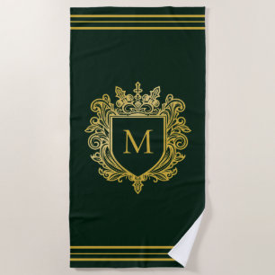 Gold Monogram Beach Towel