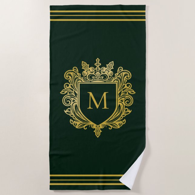 Gold Monogram Beach Towel (Front)
