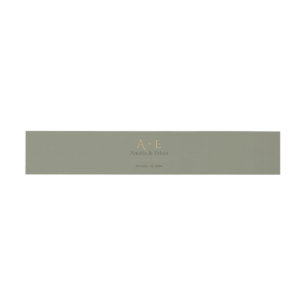 Gold Monogram Belly Band Wedding Wrap Invitation Belly Band