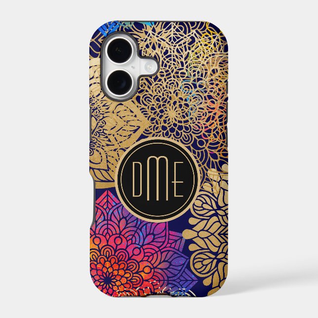 Gold Monogram Colourful Eastern Mandala (Back)